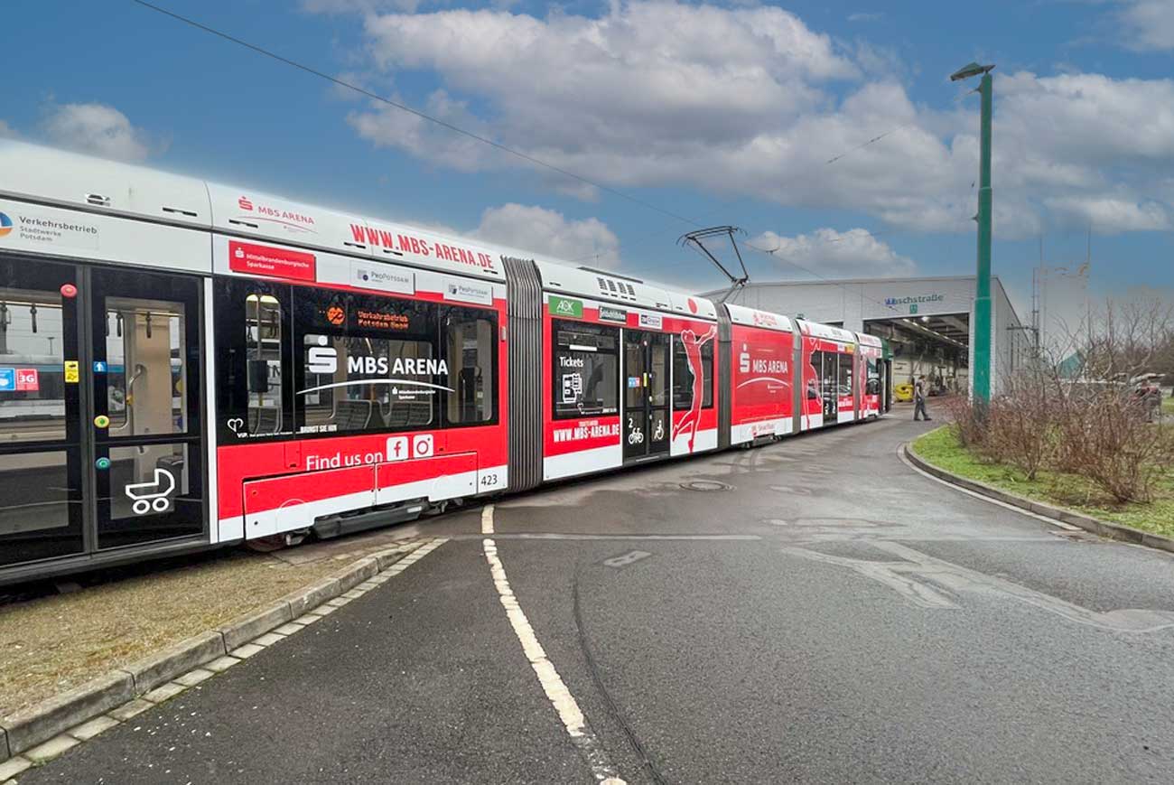 Beschriftung-Strassenbahn-Fahrzeugbeschriftung-Potsdam Beschriftung Straßenbahn Potsdam