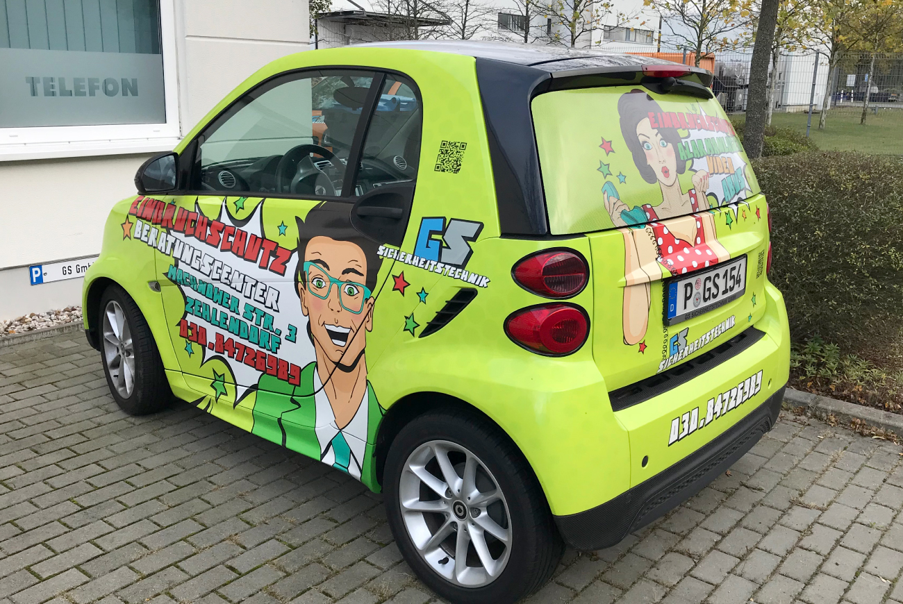Smart-Fahrzeugbeschriftung-Comic