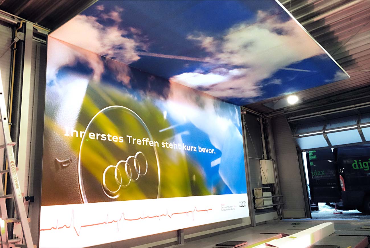 Textildruck für individuelle Werbeanlage